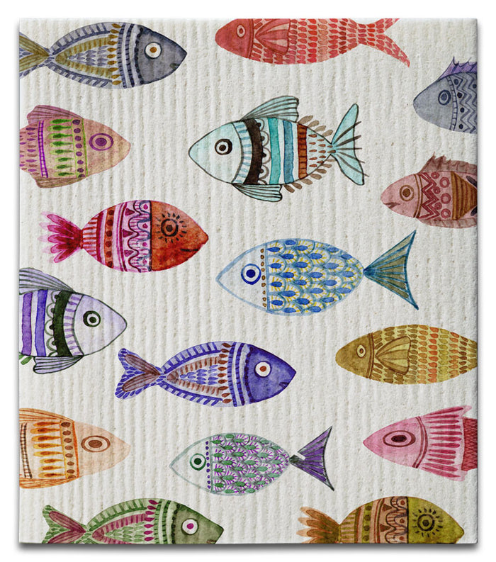 Fish Multi-Color Dishcloth