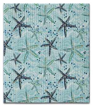 Starfish Dk & Light Blue Dishcloth