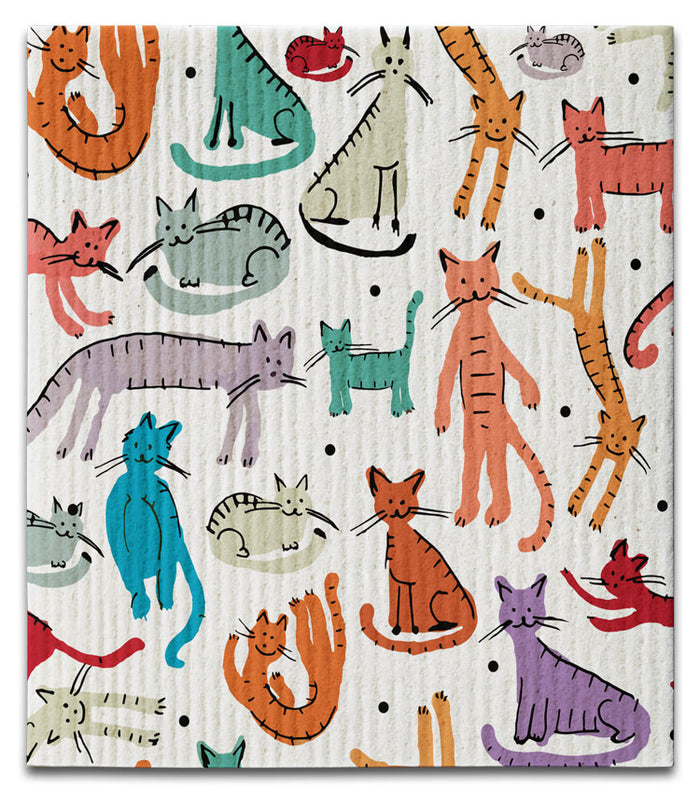 Cat Multi-Color Dishcloth