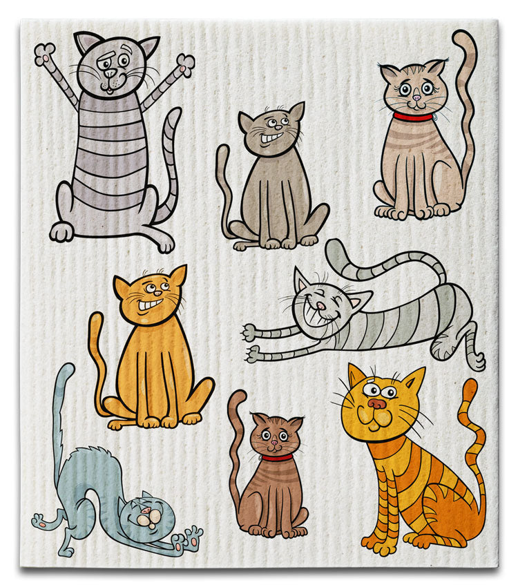 Cats Stretching Dishcloth - CJ Bella Co.