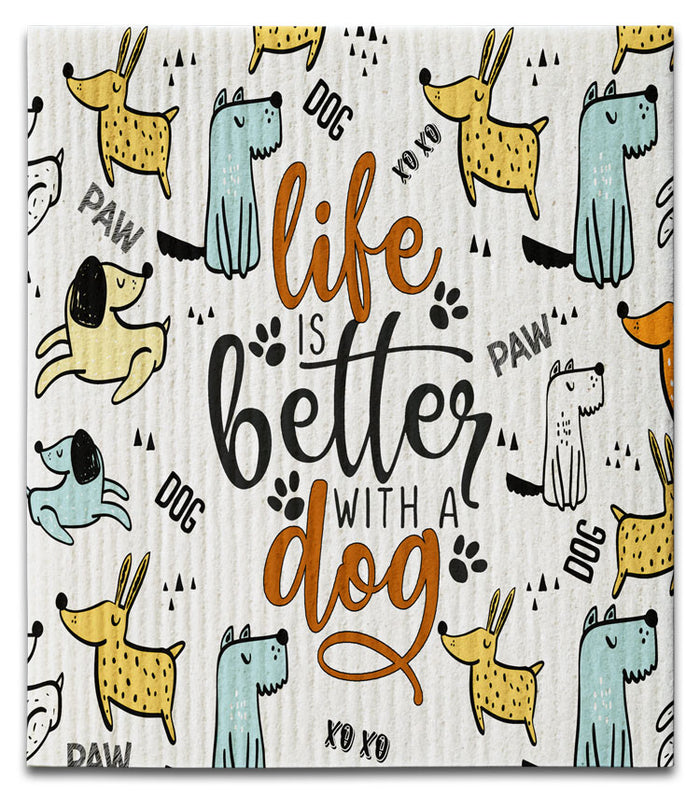 Life is Better Dog Dishcloth