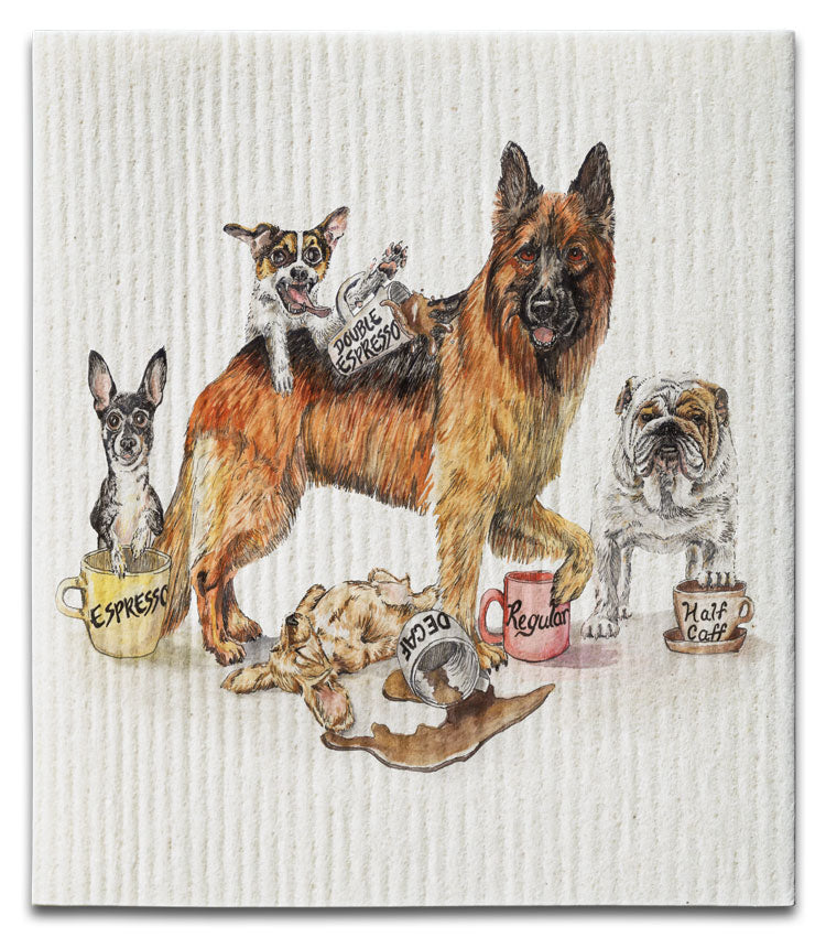 Dogs Coffee Dishcloth