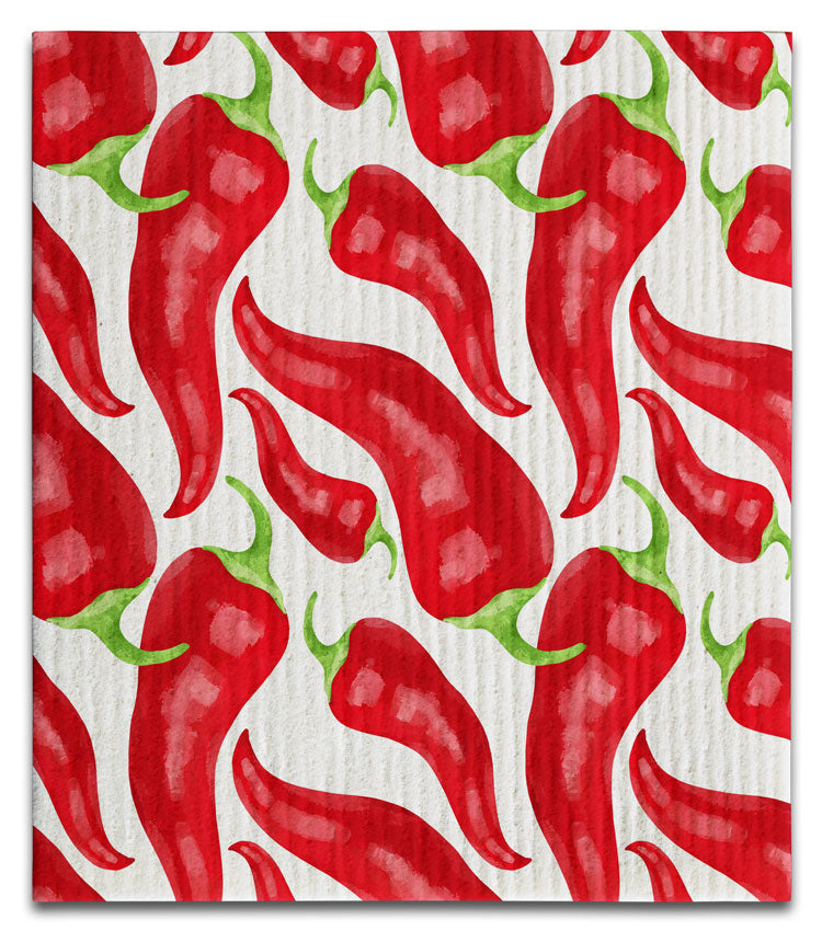 Red Chili Peppers Dishcloth