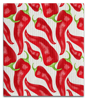 Red Chili Peppers Dishcloth