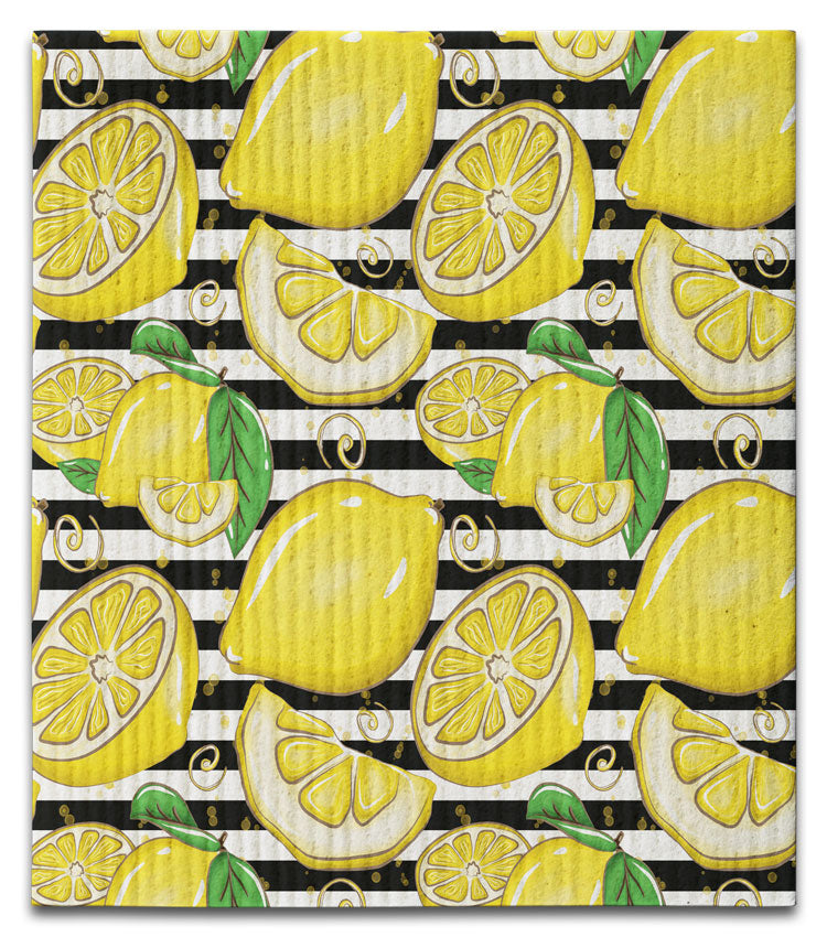 Lemons with Stripes Dishcloth