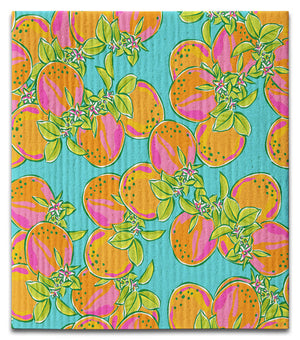 Orange Whimsical Dishcloth