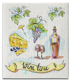 Wine Time Dishcloth