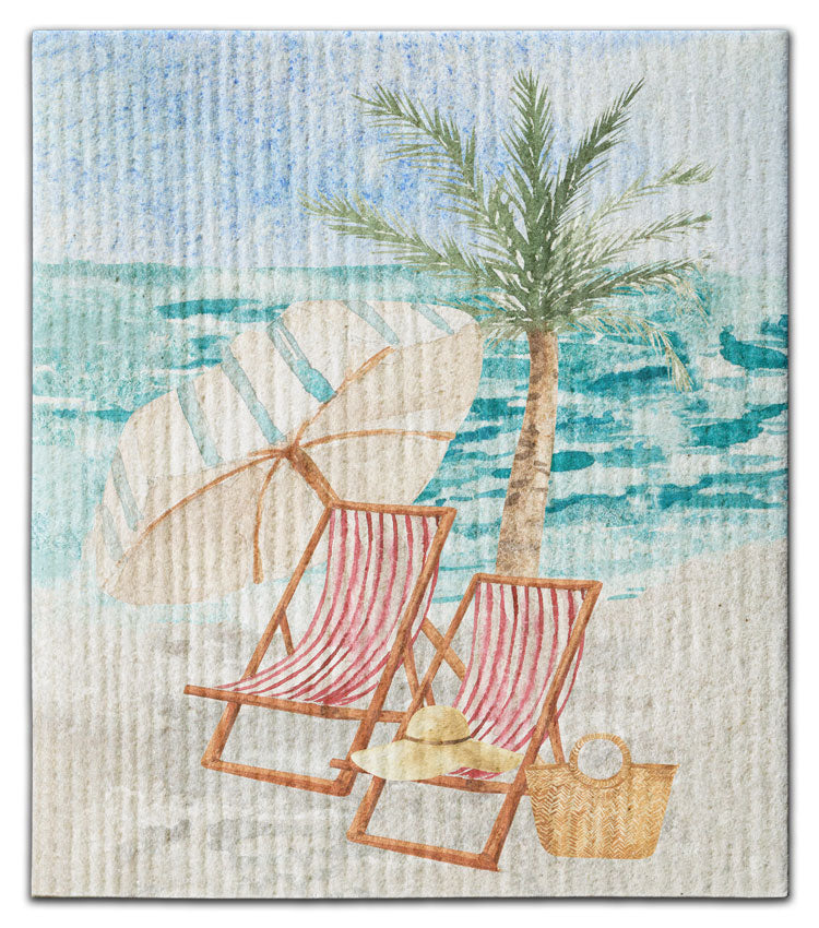 Chairs on Beach Dishcloth - CJ Bella Co.