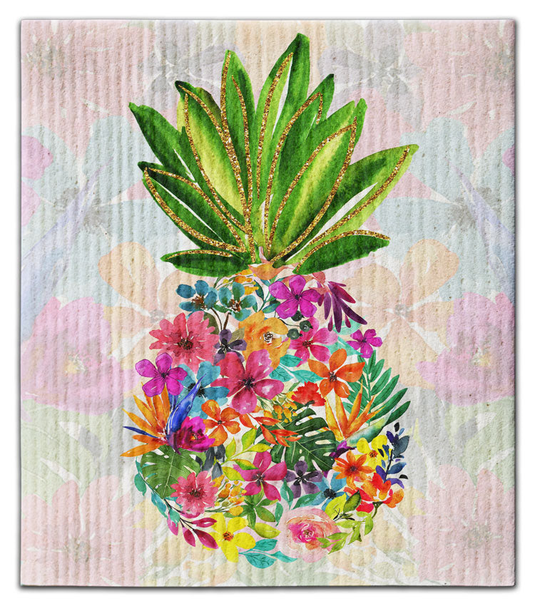 Pineapple Floral Dishcloth - CJ Bella Co.