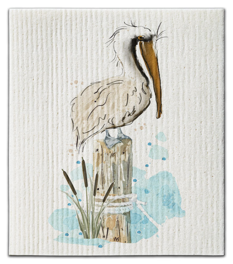 Pelican on Pillar Dishcloth