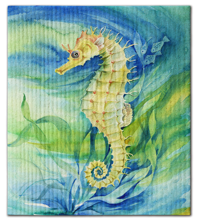 Seahorse Blue/Green Dishcloth