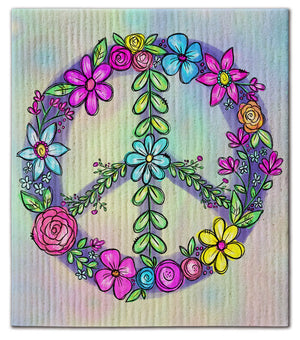 Peace Sign Dishcloth