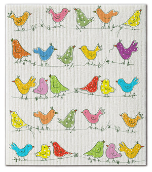 Birds on Wire Dishcloth