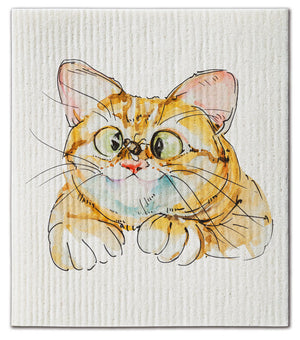 Cat with Fly Dishcloth