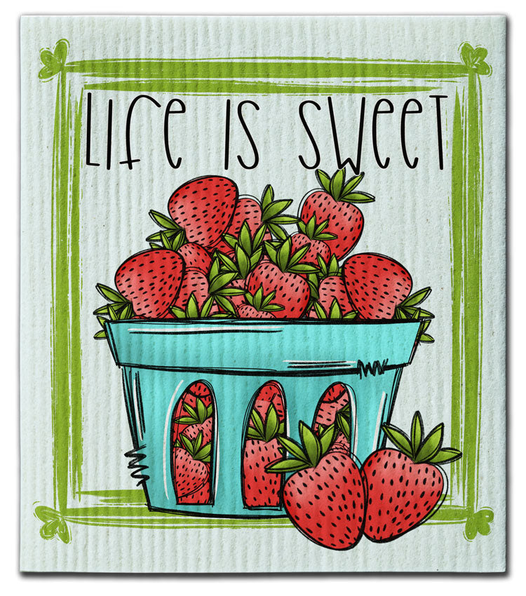 Life Is Sweet Swedish Dishcloth - CJ Bella Co.
