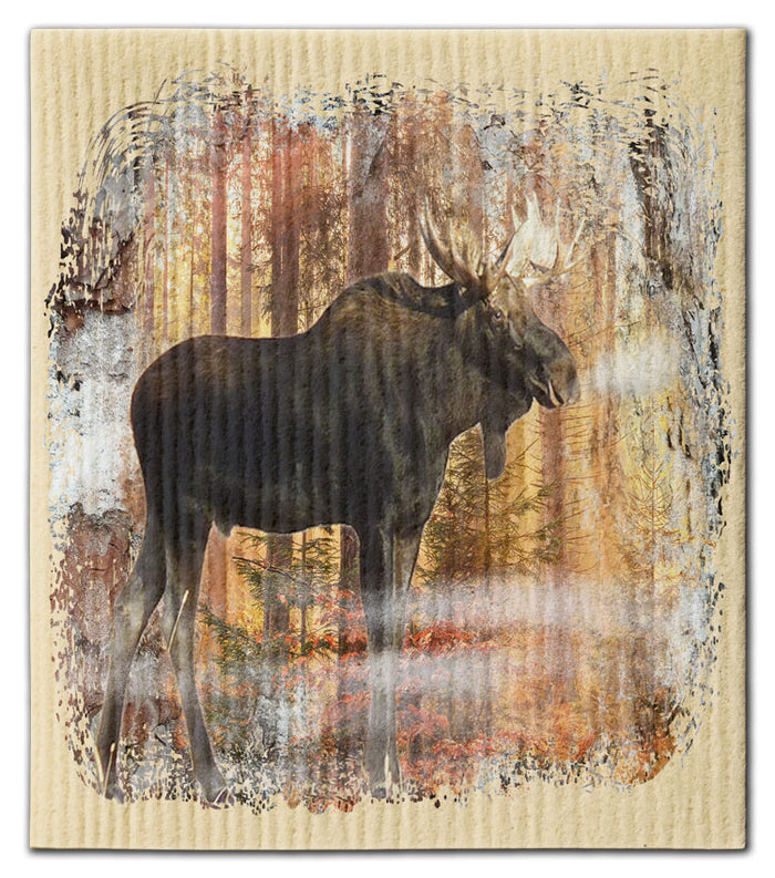 Moose in Forest Dishcloth