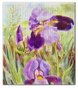 Flowers Irises Dishcloth