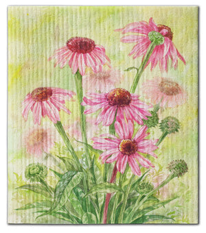 Flowers Purple Coneflower Dishcloth