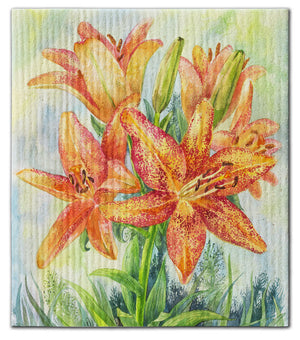Flowers Lily Dishcloth