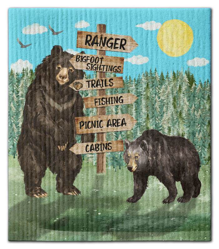 Bear Directional Sign Dishcloth