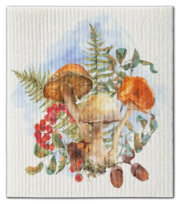 Mushroom w/Acorns Dishcloth