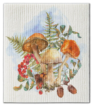 Mushroom w/Acorns Dishcloth