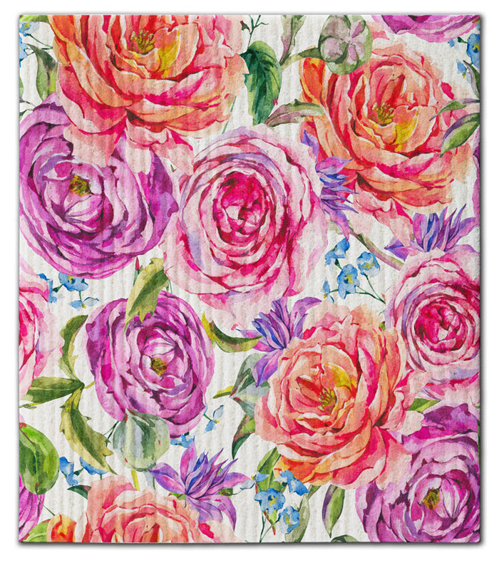 Flowers Roses Multi Colors Dishcloth