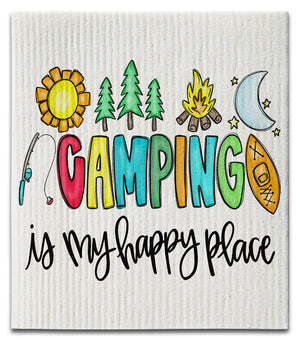 Camping is My Happy Place Dishcloth