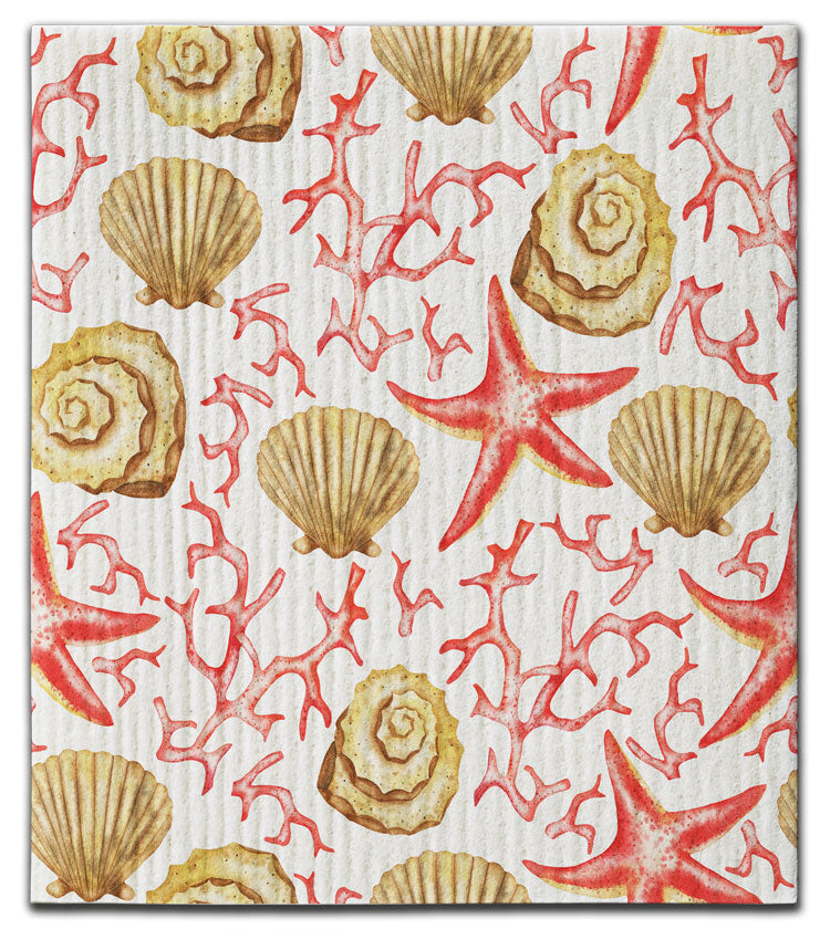 Coral w/Shells Dishcloth