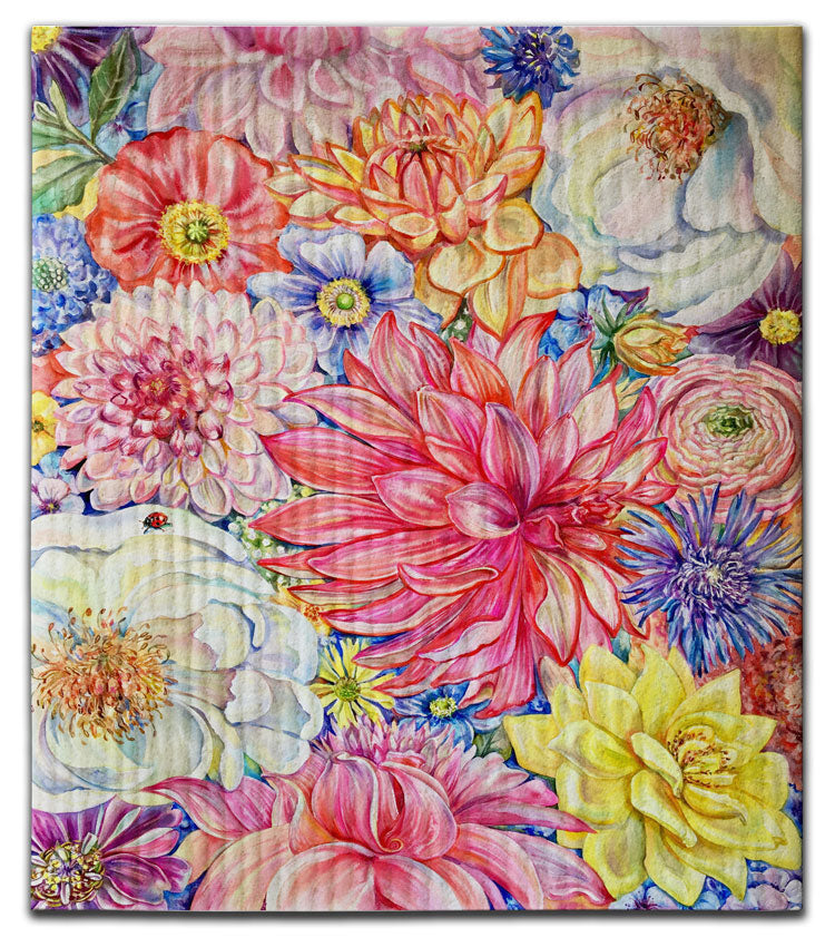 Garden Flowers Dishcloth
