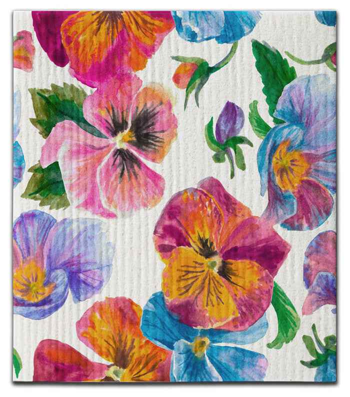 Pansy Flower Dishcloth