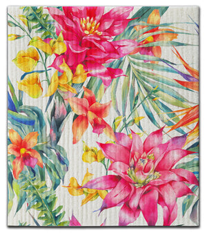 Tropical Flowers Dishcloth