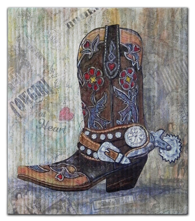 Cowgirl Boot with Spur Dishcloth