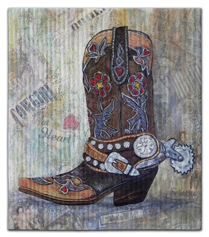 Cowgirl Boot with Spur Dishcloth