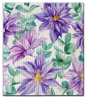 Clematis Flower Dishcloth