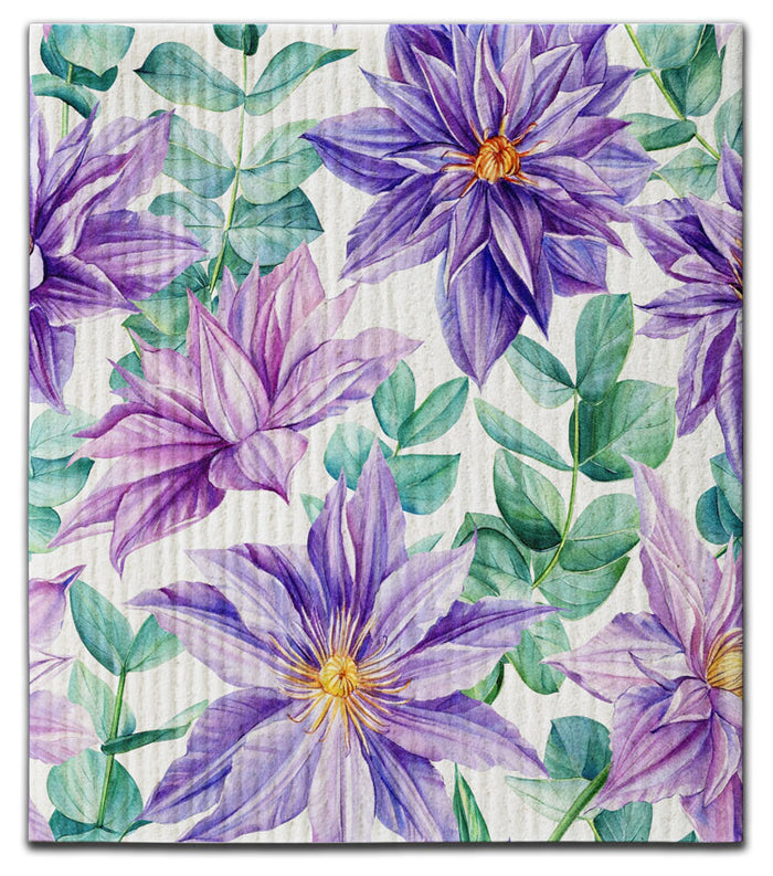 Clematis Flower Dishcloth