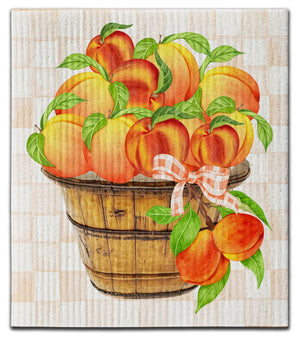 Peaches in Basket Dishcloth