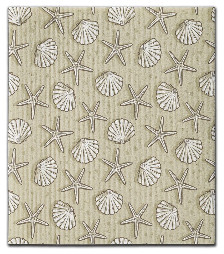 Starfish & Shell (2) Neutral Dishcloth