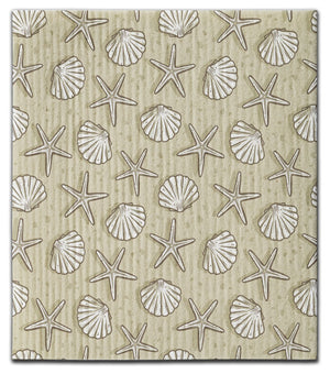 Starfish & Shell (2) Neutral Dishcloth