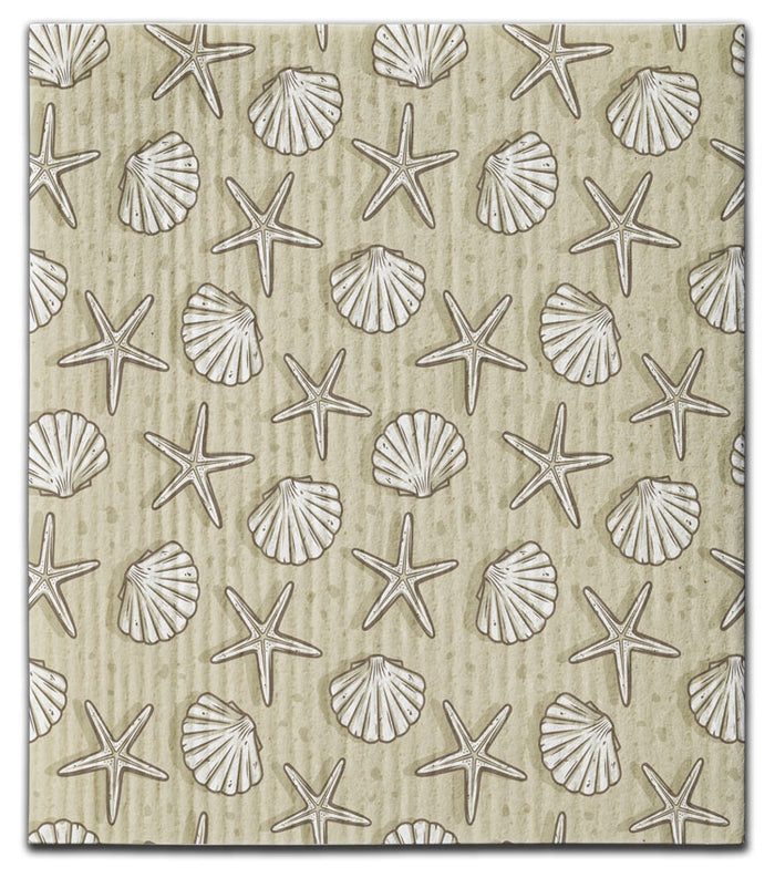 Starfish & Shell (2) Neutral Dishcloth