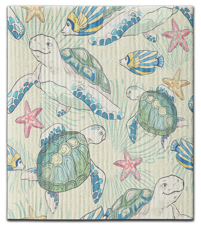 Sea Turtle Blue/Green Dishcloth