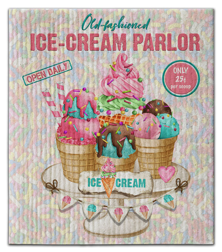 Old Fashioned Ice Cream Dishcloth