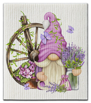 Lavender Gnome Dishcloth