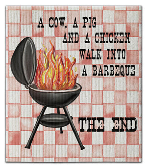 A Cow, A Pig Dishcloth