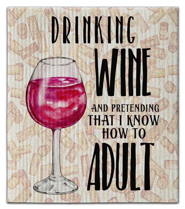 Drinking Wine Dishcloth