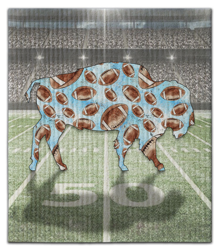Football Pattern Buffalo Dishcloth