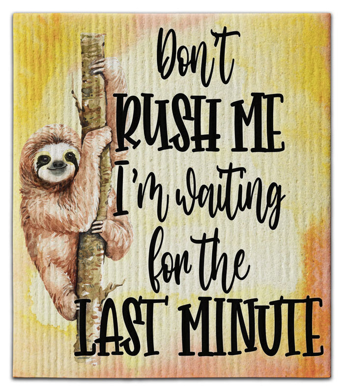 Sloth Don't Rush Me Dishcloth