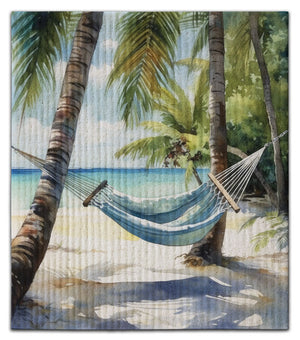 Hammock on Beach Dishcloth