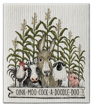 Oink, Moo Dishcloth