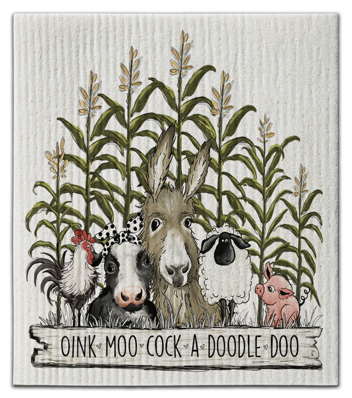 Oink, Moo Dishcloth